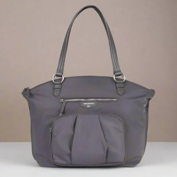 TWELVELittle Handbags - TWELVElittle Large Diaper Bag Gray Allure Nylon Tote Crossbody Baby Shoulder Bag